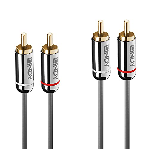 Lindy 35349 Cable Dual Phono 10 m de la línea Cromo Antracita de alta fidelidad