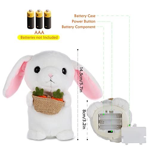 Swtoipig Talking Repeats What You Say Rabbit Toy, Plush Stuffed Animal Interactive Electronic Pet, Shaking Recording Toy, Animated Toy Pet For Boys And Girls, H: 7‘’ #TOP3