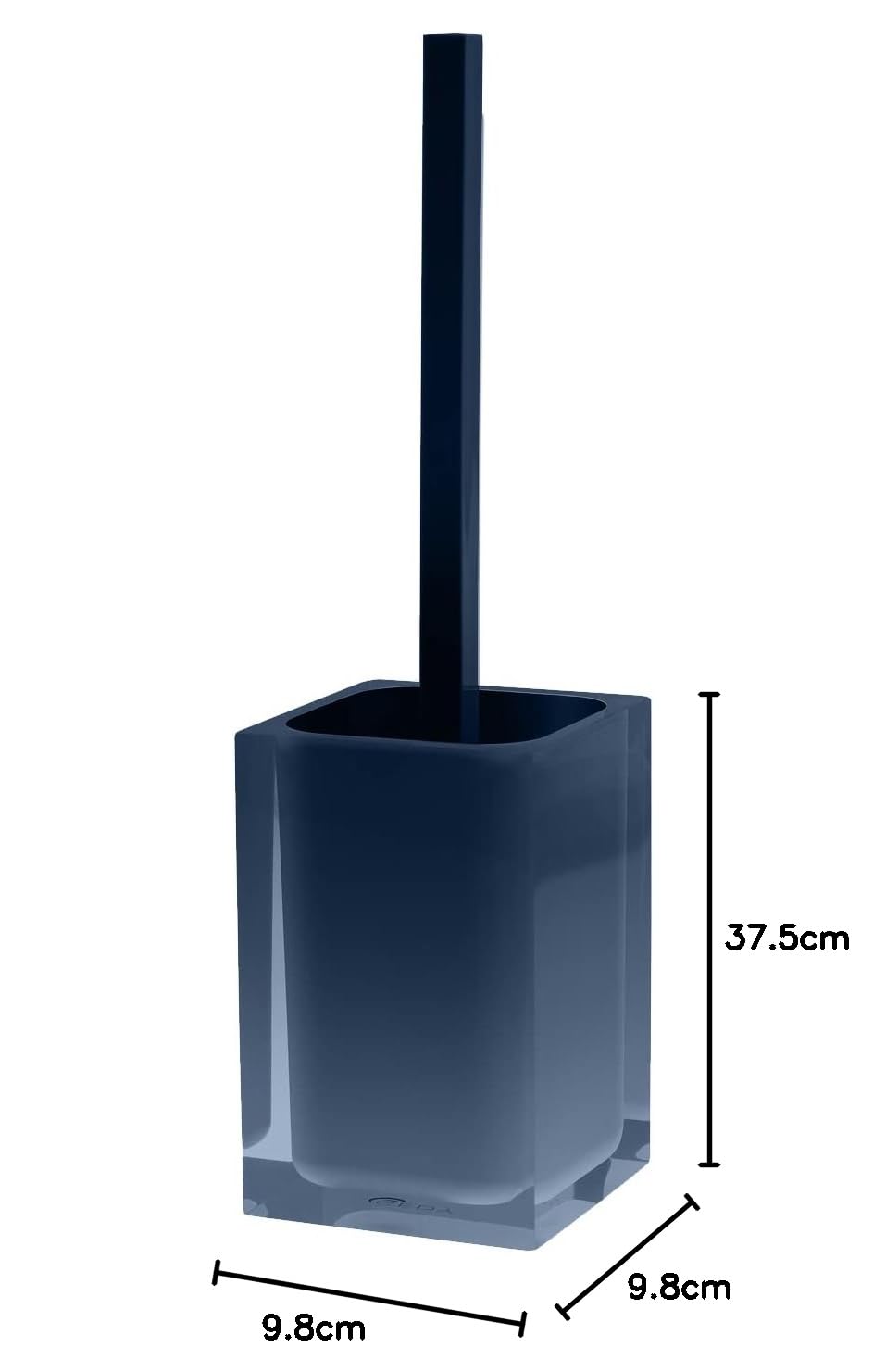 GEDY Auckland WC-Bürste aus transparentem Harz, Farbe Petrolblau, Maße 37,5 x 9,8 x 9,8 cm und Gewicht 0,86 kg