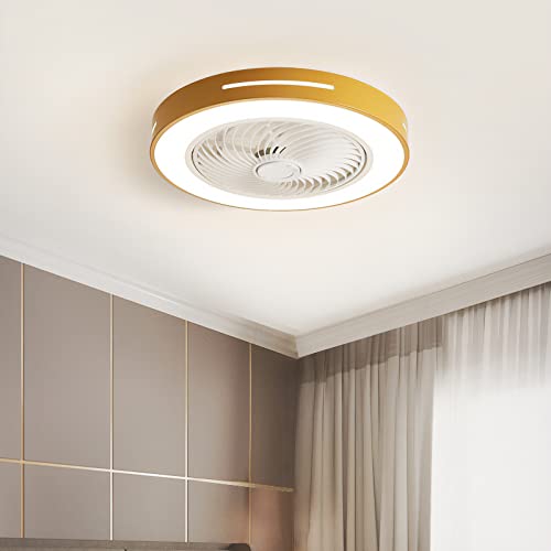 MXLDZHLW Ventiladores de Techo con Lámparas, Control Remoto/Aplicación Ventiladores de Techo sin Aspas con Lámpara Regulables Silenciosos Estiloaron Motor Reversible 6 Velocidades para Dormitorio Saló