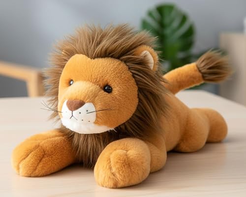 Image of Tickles Cute Lion Soft Stuffed Plush Jungle Animal Toy for Kids Boys & Girls Birthday Gift (Color: Brown Size: 35 cm)