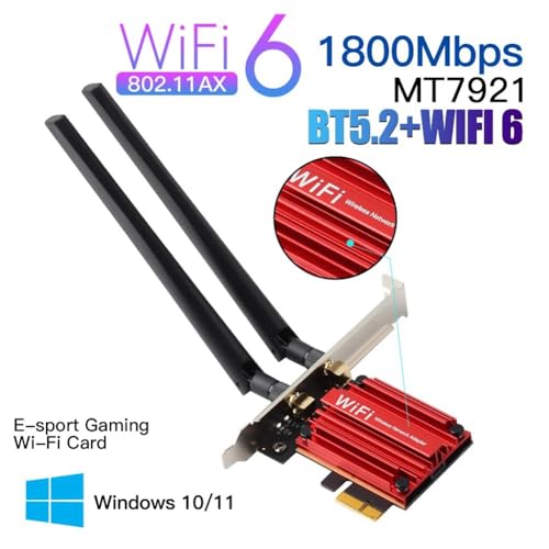 Adaptador Inalámbrico PCI Express WiFi 6 Solución definitiva para PC sin Cable con Bluetooth 5.2 2