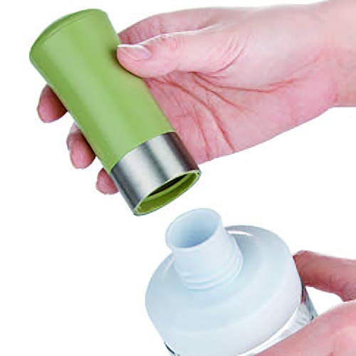 HEAVY DUTY GLASS SALAD DRESSING SHAKER BOTTLE CONTAINER FOR THICKER RANCH DRESSINGS and GRAVY • Leak Proof • Mixer Dispenser with Measurements and Recipes • Reusable Vinaigrette Cruet • 10 oz (Gray) - Thumbnail 5