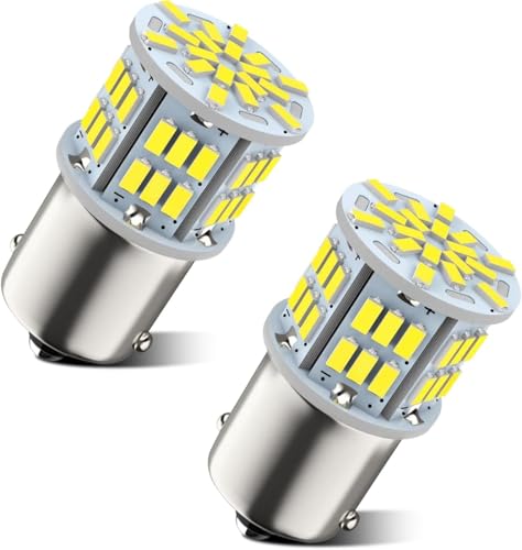 Safego 2x Bombillas LED 1156 BA15S P21W 54 SMD 3014 Luz LED Coche Blanco para Luces Traseras, Luz de Marcha Atrás Reversa, Luz de señal de giro 12V 6500K