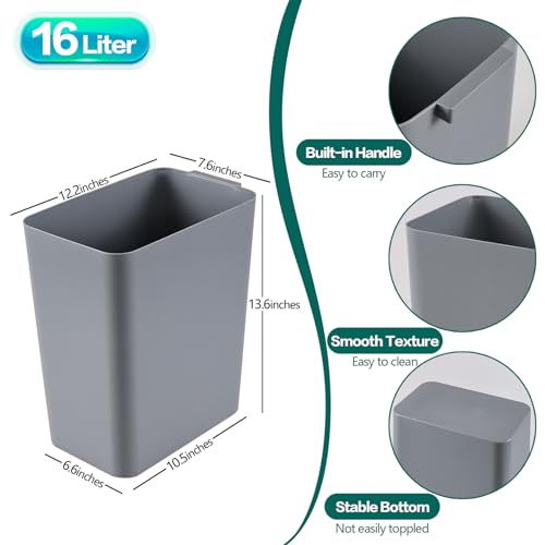 Canecas de basura rectangulares abiertas 16L 3 unidades miniatura 2