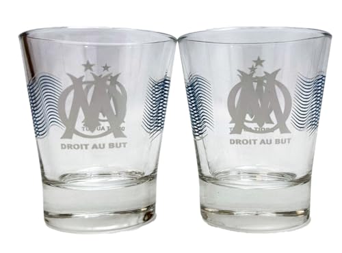 OLYMPIQUE DE MARSEILLE 2 x Schnapsglas OM Offizielle Kollektion