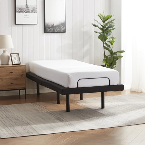 Image of Nestl Twin XL Adjustable Bed Frame with Massage and Wireless Remote, Electric Base with Head and Foot Incline, Zero Gravity, USB Ports, Under Bed LED, No Box Spring Needed