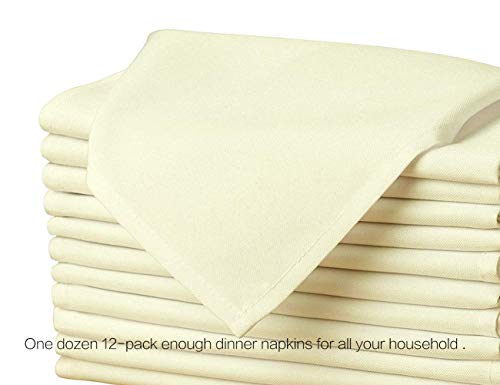 Surmente 17-Inch Polyester Cloth Napkins Linen Dinner Napkins - Set Of 12 For Weddings, Banquets, Or Restaurants (1-Dozen) (Yellow) #TOP3