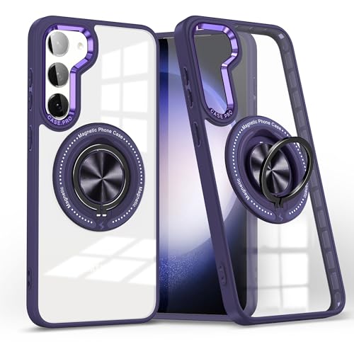 Coque Samsung S23 antichoc transparente violette pour éviter les chutes et charger sans fil