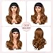 Emistar Wavy Headband Wig Loose Body Wave Glueless Synthetic Hair for Black Women None Lace Front Wigs Headband Wigs 150% Density (Ombre Honey Blonde)