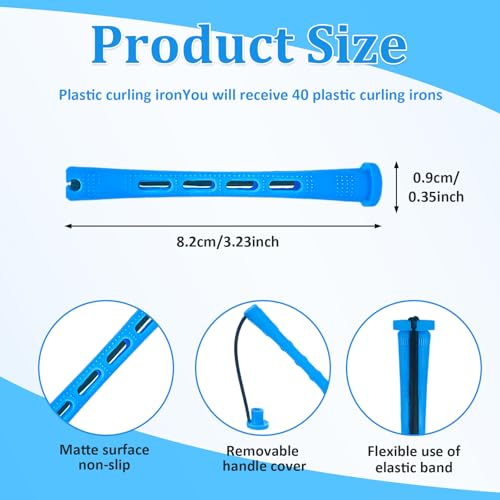 40 Pcs Blue Plastic Hair Perm Rods Small Cold Wave Rods Curling Rollers DIY Hair Curler Styling Tools for Hairdressing Hair