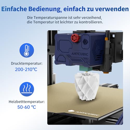 ANYCUBIC PLA Filament 1,75mm, Refill PLA und Spool Kit, 3D Drucker Filament PLA, Vakuumverpackung, Intelligente Identifikation, 2KG Schwarz Weiß – Bild 5