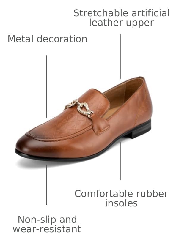 Image of Meijiana Men's Fashion Classic Microfiber PU Leather Loafers and Weeding Dress Shoes for Men