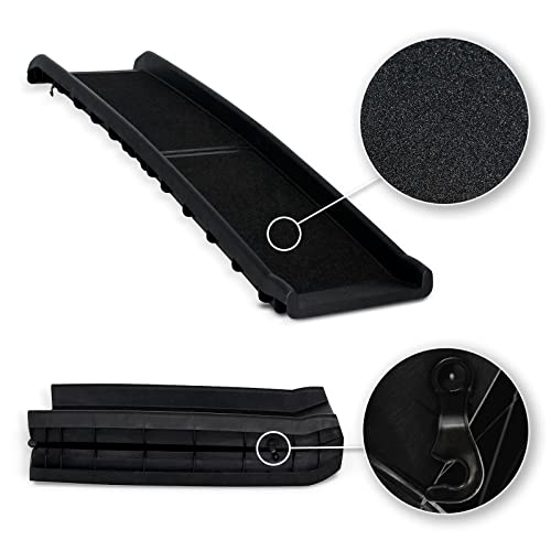 Rampa para perros lionto: escalones robustos de 156x40 cm en color negro para coche 6