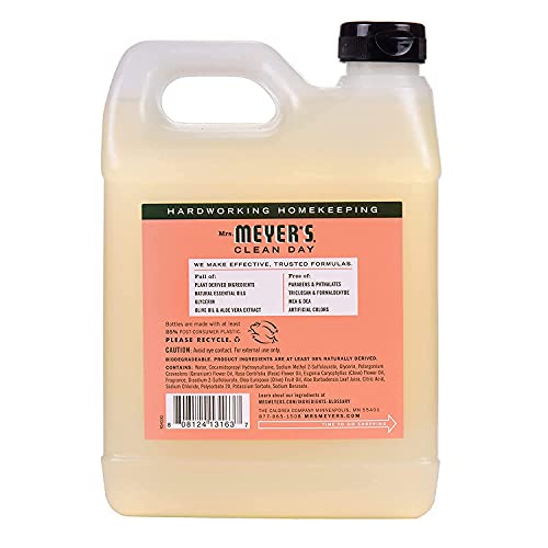 Mrs. Meyer's Hand Soap Refill, Made With Essential Oils, Biodegradable Formula, Geranium, 33 Fl. Oz #TOP1