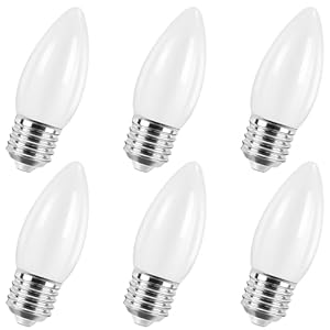 Wuluretoos 6-PackE26 Milky White LED Bulb – Dimmable 40W Equivalent LED Candelabra Bulb, Energy-Efficient & Long-Lasting, Ideal for Home & Office, Perfect for Decor Enthusiasts & Eco-Conscious Users