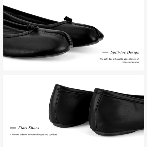 Image of Tabi Shoes Women Split Toe Shoes Wide Width Ballet Flats Comfort Casual Work Shoes for Women Office