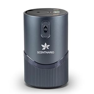 Waterless Essential Oil Diffuser – Aluminum Alloy Aroma Diffuser with Battery Indicator, Portable Smart Scent Air Machine 1/2/3 & Continuous Mist, Anti-TIPP, Timer Setting and Auto-Off Function