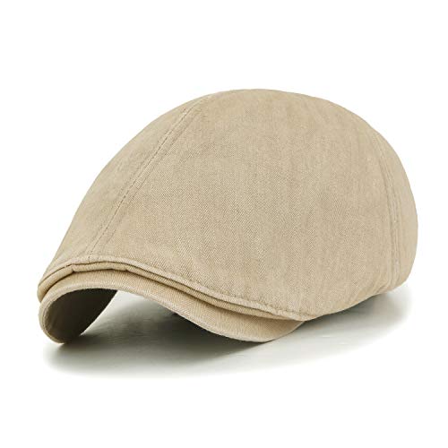 ililily gorra de visera: se compone de algodón fino, gorro de chófer, estilo Gatsby/Ivy, sombrero golfista irlandés, gorra plana Sand Beige Talla única