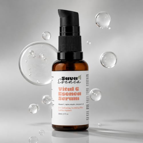 Image of Vitamin C Face Serum 30 ml for Glowing Skin | Brightening & Hydrating Serum with Alpha Arbutin & Geranium Oil | Lightweight Non-Sticky Daily Face Serum for All Skin Types
