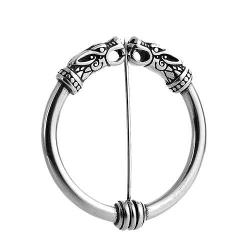 Medieval Wolf Pin Brooch Viking Cloak Fibula Costume Accessory for Reenactments