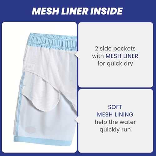 maamgic Mens 7" Stretch Swim Trunks Quick Dry Mesh Lining Swimwear Bathing Suits4