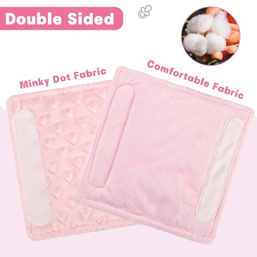 Image of GFU Car Seat Strap Pads for Baby, Soft Shoulder Pads for Comfort, Reversible Seatbelt Covers for Kids, Perfect for Baby Car Seat, Stroller, Swing, High Chair, Size: 6.5 x 6.5 inch, Pink