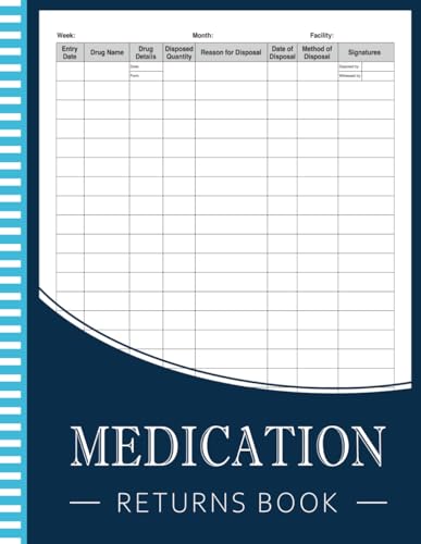 Medication Returns Book: A Complete Log for Tracking Returned & Disposed Medications in Care Homes, Pharmacies & Healthcare Facilities
