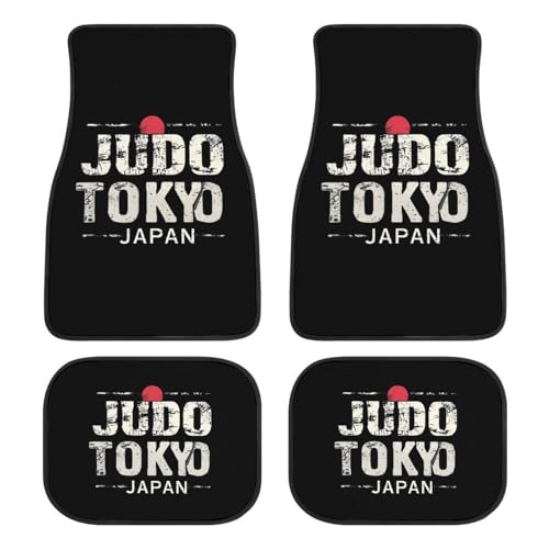 Judo Tokyo Japan Fashion Car Floor Mats Set of 4 Waterproof Non-Slip Carpet Accessories