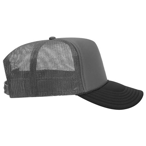 Image of OTTO Polyester Foam Front 5 Panel High Crown Mesh Back Trucker Hats in 97, Bulk, Wholesale