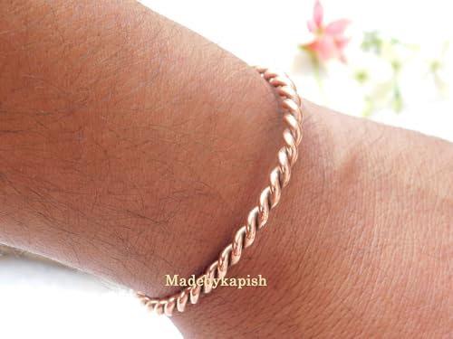 Pure solid 100% Copper Handmade Tensor Bangle Bracelet, Copper Tensor Bangle, Arthritis Copper Bangle Bracelet, Cuff Bangle, Birthday gift,4
