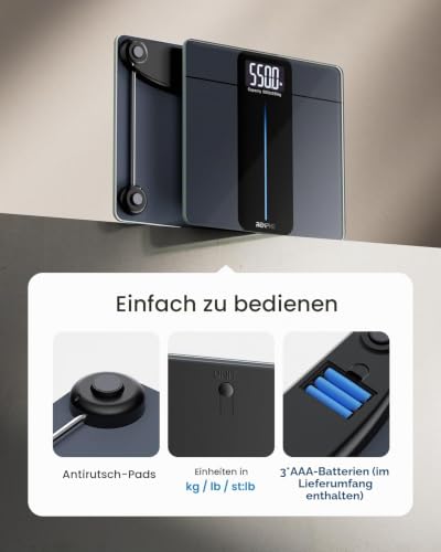 RENPHO Personenwaage Digital Testsieger 2026, Personenwaage bis 250 kg – Ansicht 8