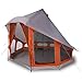 vidaXL Cone Shaped Gray and Orange Camping Tent for Up to 6 People | Waterproof Wind Resistant Easy Setup with Zipper Closure Durable Poly Fabric Fiberglass Reinforced Structure Outdoor