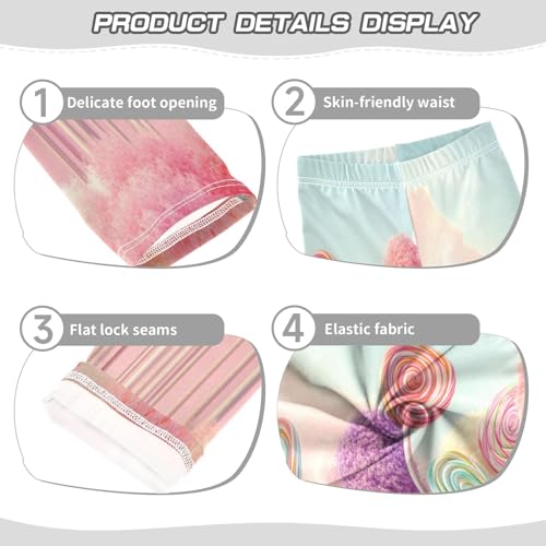 Pink Lollipop Forest Girls Casual Leggings for Kids Printed Long Pant Bottoms Stretch and Soft3