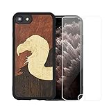 Mr.Artisan iPhone 6 / 6S / 7/8/SE 2020 Wooden case Natural Unique Real Wood Grain Inlay. Protective Slim Back Cover. Supports Wireless Charging. Included Screen Protector