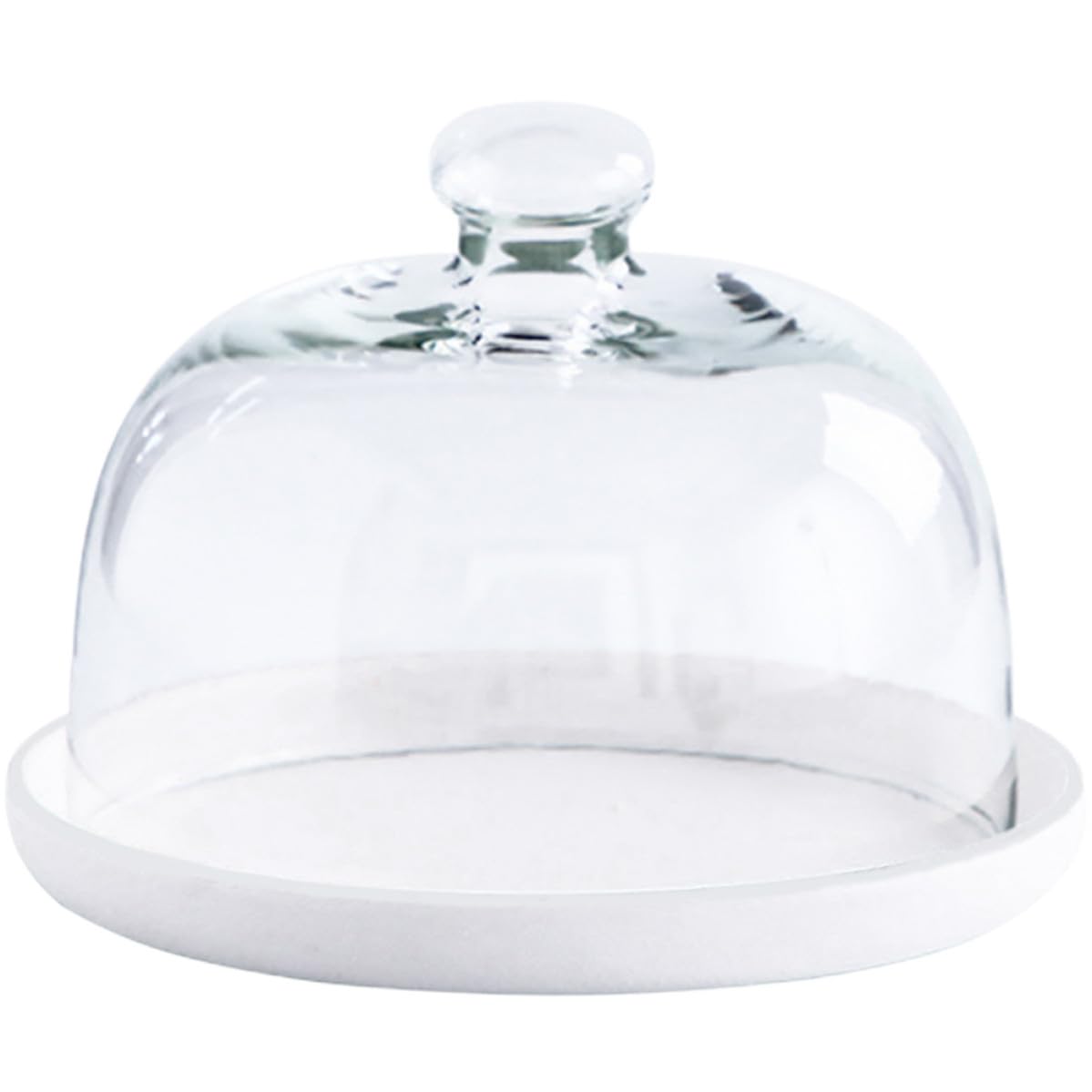 VALICLUD Plateau à Gâteaux Multifonction Couvercle en Verre, Blanc