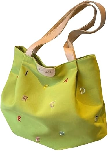 BAGILO Korean Style Heart Embroidery Tote Bag - Cute Shoulder Bag, Student Book Bag, Durable Ladies Handbag, Shopper Bag