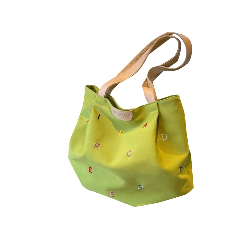 BAGILO Korean Style Heart Embroidery Tote Bag - Cute Shoulder Bag, Student Book Bag, Durable Ladies Handbag, Shopper Bag