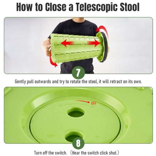 Image of Doseno Portable Stool for Adults, Collapsible Stool, Portable Seat,