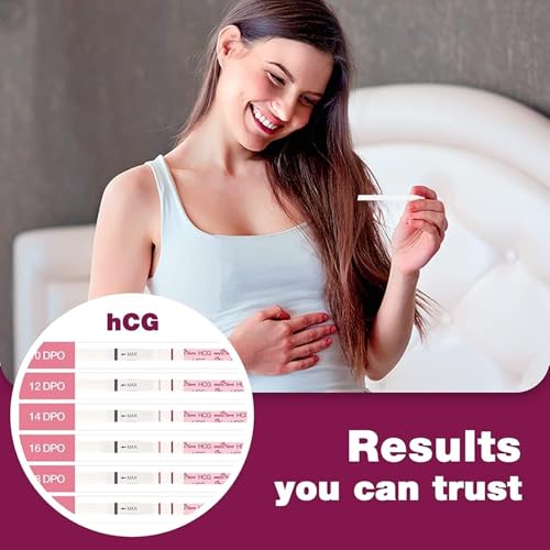 Pregnancy Test Strips Early Detection: Easy@Home 40 x HCG Strips 10mIU/mL, Accurate Early Pregnancy Tests, Sensitive HCG Pregnancy Test Strips with Smart APP, Home Fertility Testing Kit 40 Packs