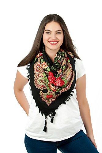 Écharpe colorée folk style vintage floral Cover