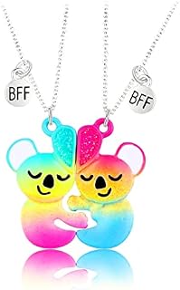 Conjunto de 2 peças Best Friends Pingente Magnético Meio Coração Panda Coala Colar Pingente Feminino Menina Amizade Joias Panda Casal Colar