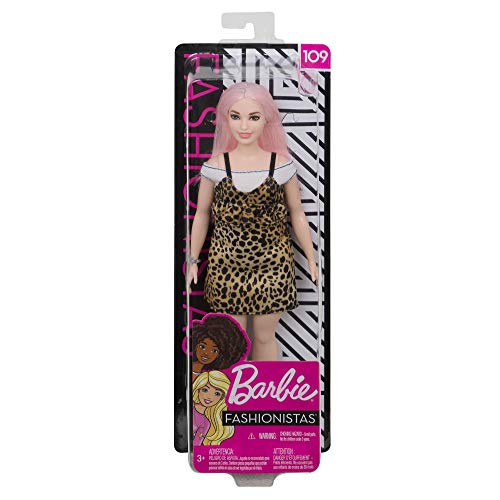Coffret Poupee Barbie Fashionistas Barbie Longs Cheveux Roses Et Robe Leopard Avec Haut Poupee Mannequin - vue 8