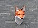 Fox Head Paper Sculpture,Pre-cut DIY Papercraft Kit,Handmade Wide Animal Figurine,Copper Color,Low Poly Wall Decor,All Accessories Included