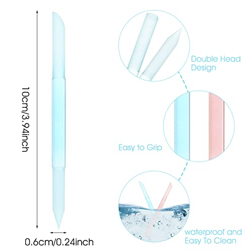 image for Sibba 2 Pieces Glass Cuticle Pusher Cuticle Remover Tool Double Sided 