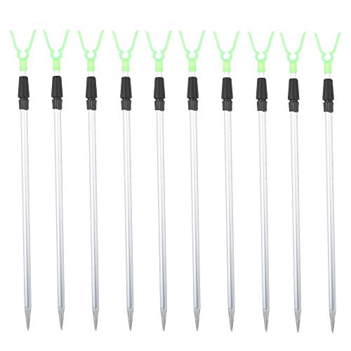 Haihuic Porte-Canne, Support de Canne à pêche Set d'accessoires de pêche, 10 pièces Supports télescopiques de Canne à pêche avec Encoche pour Ligne, 78 cm Cover