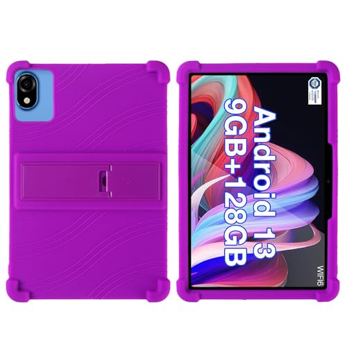 Coque DOOGEE U9 protection silicone antichoc violette avec béquille support de table