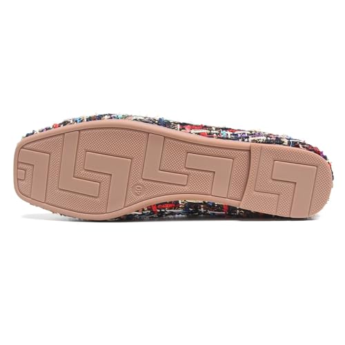 Image of ChaiRong Zhou Women Square Toe Ballets Flats Comfort Slip On Walking Shoes for Driving
