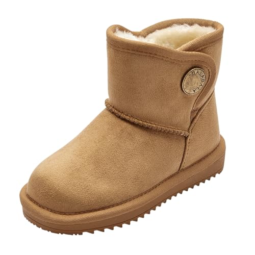 Balabala Water Resistant Girls Snow Boots Winter Boots Warm Kids Snow Boots Boys Snow Boots Faux Fur Suede Hiking Boots