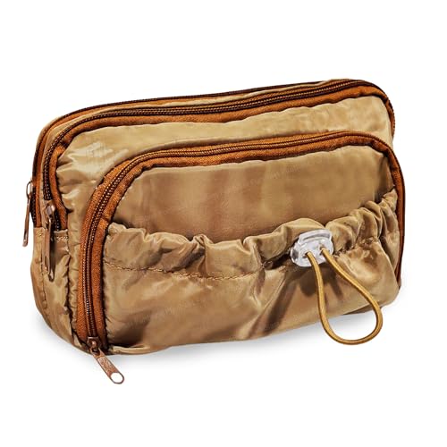 Image of FunBlast Pencil Pouch for Girls - Multiple Compartment Zipper Pouch With Drawstring Pocket, Aesthetic Kawaii Pencil Case, Cute Pouches, Return Gift for Kids (Tan)